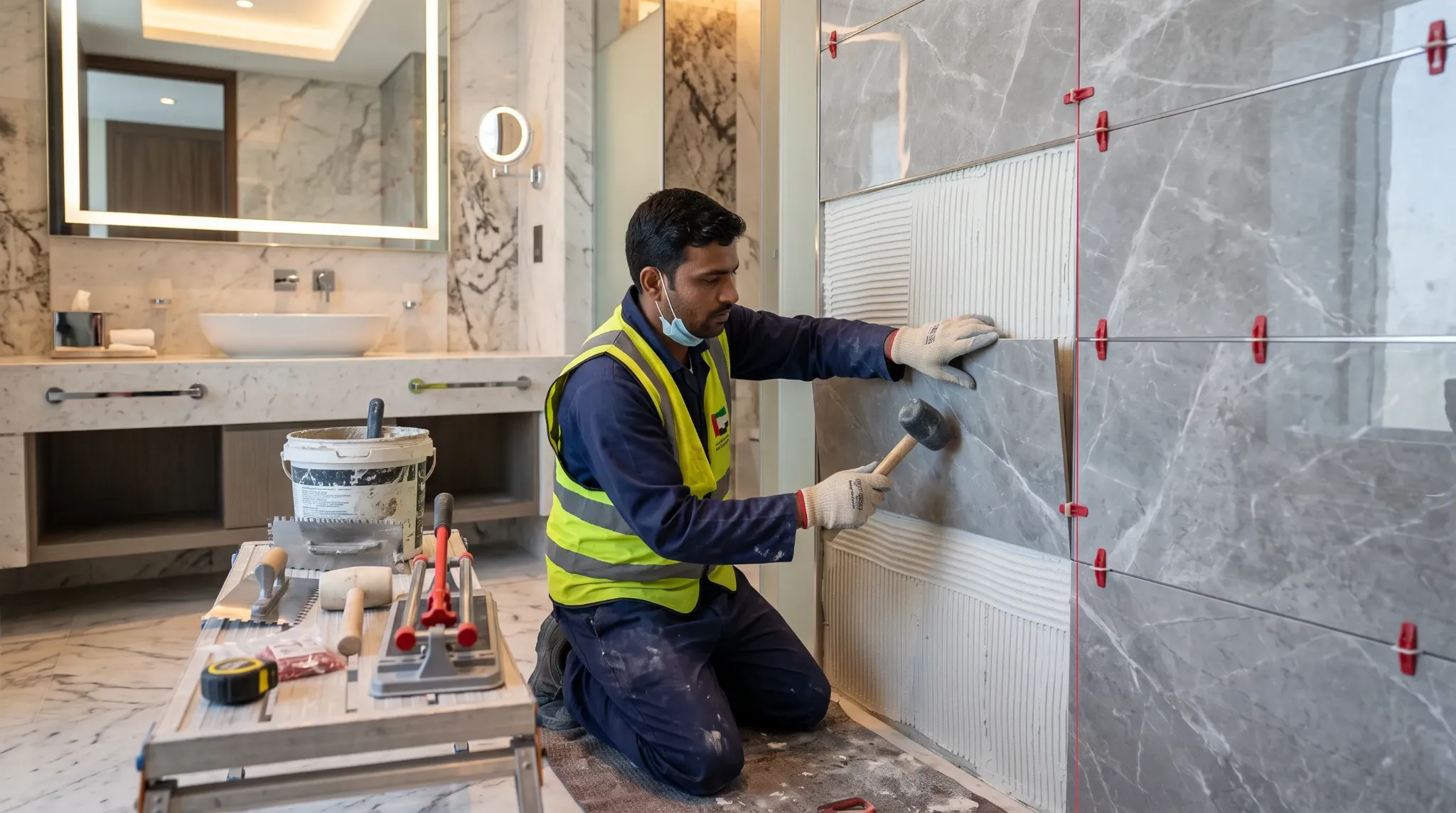 Professional wall tile installation in Dubai